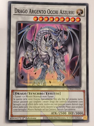 Drago argento occhi azzurri - drago,