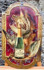 Insegna Moet & Chandon litografata F. Champenois Paris art noveau 1900 ca