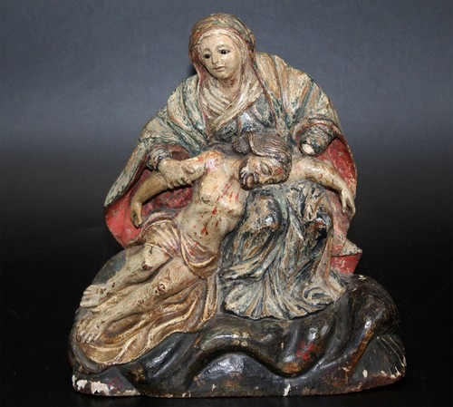 Pietà legno intagliato con - legno,