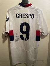 MAGLIA SHIRT CAMISETA CALCIO GENOA CRESPO #9# AUTOGRAFATA VINTAGE RARE