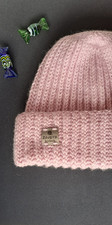 Hand knitted Wool Hat Bulky English rib