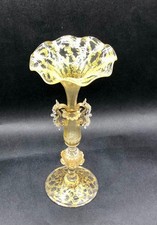 Antico vaso veneziano in vetro Salviati, soffiato a mano con doratura oro Circa 1890