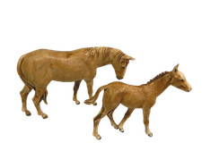Cavallo con Puledro Landi Moranduzzo per Pastori Alti cm 8 - Animali per Presepe