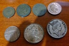 Lotto 7 monete sterline inglesi - tutte diverse - diverse annate RARO 1/2 Penny