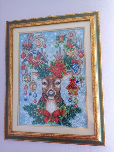 Quadro ricamato con perline - quadro,