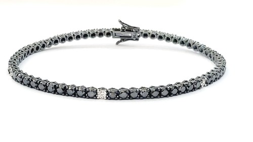 Bracciale tennis diamanti neri - bracciale,