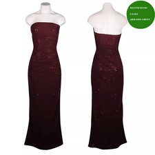 Abito lungo donna elegante NAF NAF velato paillettes da sera nuovo