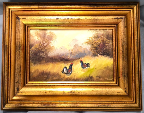 Piccola pittura fagiani olio - piccola,