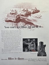 Pubblicità stampa vintage Bliss Metal Rollins Mills Presses Canton OH M-4 Tanks 1951
