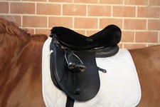 Vera Pelliccia Agnello Rivestimento Sella,Sella Inglese,Dressage,6 Taglie,Nero