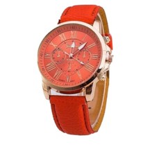 Orologio donna uomo unisex elegante colore arancione al quarzo 2021