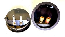 COPPIA VASCHETTE TONDE MORSETTIERA CONTATTI DORATI x CASSE ACUSTICHE SUBWOOFER