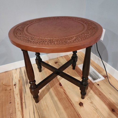 Tavolino accento pelle legno - tavolino, e