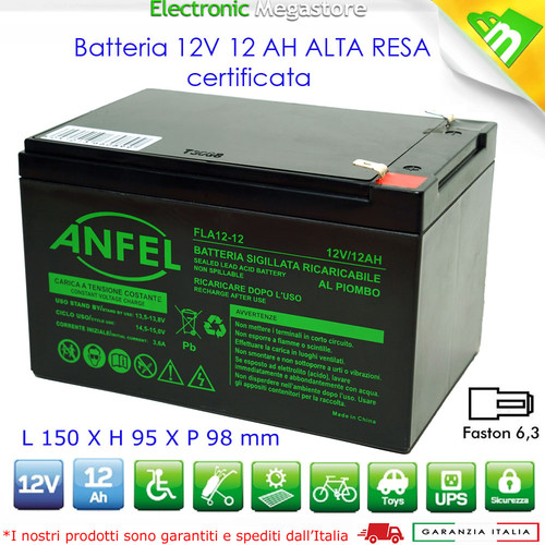 Batteria 12v 12a piombo gel - 12a,