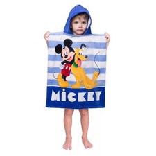 DISNEY Accappatoio bambino poncho telo con cappuccio Mickey Mouse 100% cotone