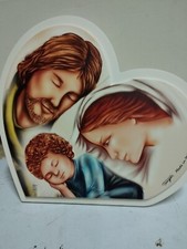 Quadro Capoletto con Sacra Famiglia in legno da appendere o da appoggio