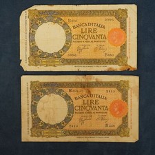 Coppia Banconote da 50 Lire