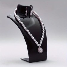 Set 20 Espositori Per Collane In Plastica Nera Supporto Per Gioielli e Orecchini