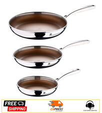 MASTERPRO Set 3 padelle 20/24/28cm in acciaio antiaderente induzione Giro3