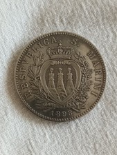 San Marino moneta 5 lire 1898