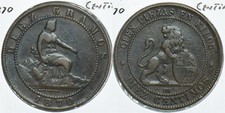 Spagna 1870 10 Centimos Leone