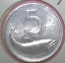 5 lire Delfino 1951-2001 FDC