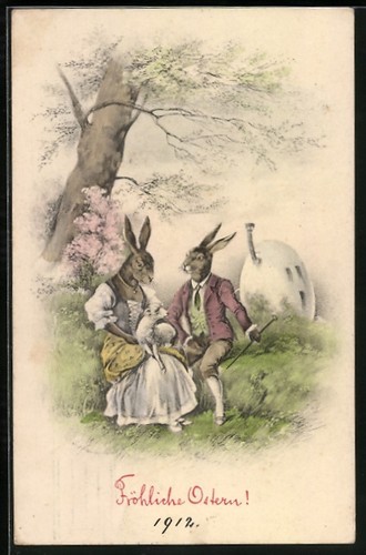 Cartolina coppia coniglietti