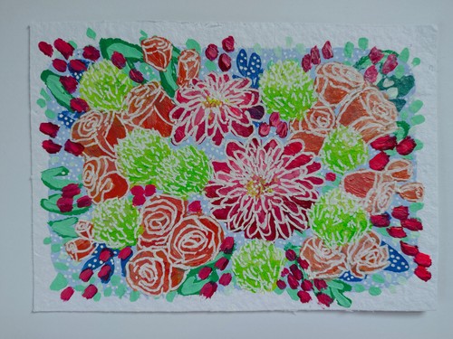 Quadro astratto fiori