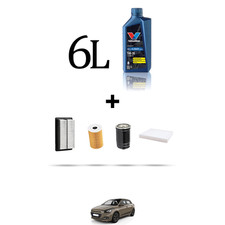 HOFFCAR Kit tagliando 4 FILTRI e 6L OLIO per Hyundai  i20 II 1.4 CRDi 66KW dal 2