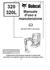 CD Libretto Manuale uso e manutenzione BOBCAT 320 320L  in italiano