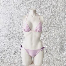 LEVEL ELEVEN BIKINI ROSA CHIARO VIOLA COLORATO SLIP TRIANGOLO LACCETTI YAMAMAY