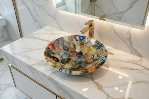 Lavabo con vaso multi - , agata