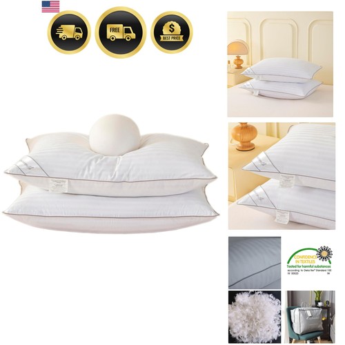 Goose feather down pillow set - feather,