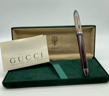 PENNA GUCCI STILOGRAFICA ORO 18KT 750 ARGENTO EBANITE MODELLO FLORENTIA 6 CLXXII
