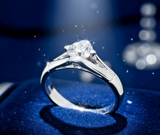 Anello Solitario in oro bianco 18 kt Fidanzamento, Anniversario  usato vintage