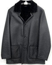 Cappotto Giacca Uomo XL Nero Pelle di Pecora Agnello Shearling LM Moda? Italia