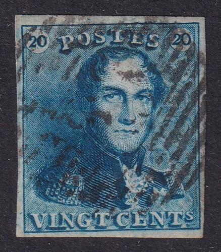 Belgio 1849 spalline 20c - spalline, blu
