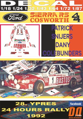 Decal ford sierra cosworth - sierra, rs