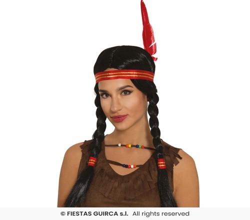 Parrucca nera indiana con - indiana,
