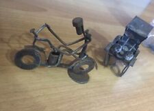 Modellini artigianali con bulloni, inizio 900, auto, moto vintage antiquariato