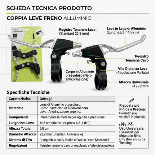 Coppia leve freno alluminio - coppia,