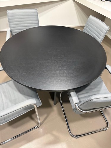 Tavolo riunioni rotondo nero - tavolo,