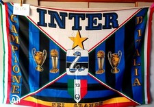 FLAG BANDIERA  VINTAGE CALCIO FOOTBALL ORIGINALE INTER   ULTRAS  100X150