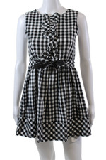 Abito Mayoral bambino bambina a quadri con volant linea A nero bianco cotone taglia 14