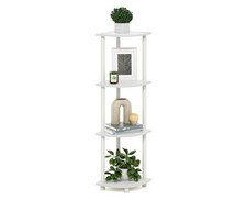 Scaffale multiuso espositore angolare a 4 livelli, Bianco
