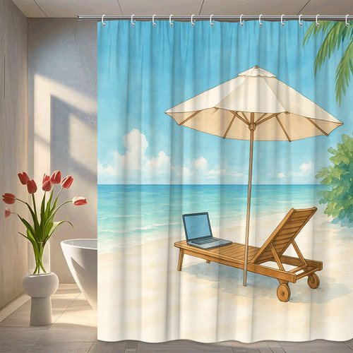 Tenda doccia scena spiaggia - da,