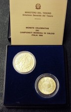 ITALIA REPUBBLICA 1989 ITALIA 90  200-500 LIRE DITTICO ARGENTO FDC