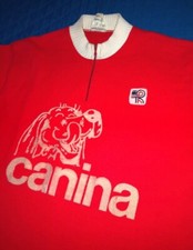 maglia calda Vintage stampa cane - vestito zip rosso bianco turleneck