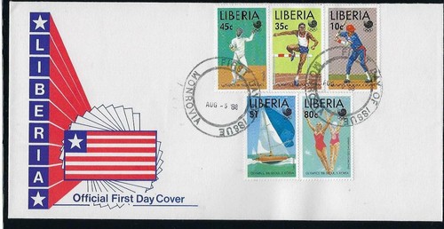 1984 liberia lotto fdc - -,