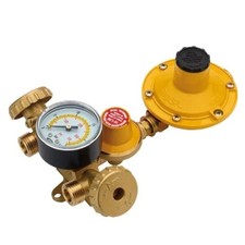 MINI CENTRALINA GAS GPL Y  2 BOMBOLE C/MANOMETRO  1 STADIO 8-12KG - 2 STADIO 4KG